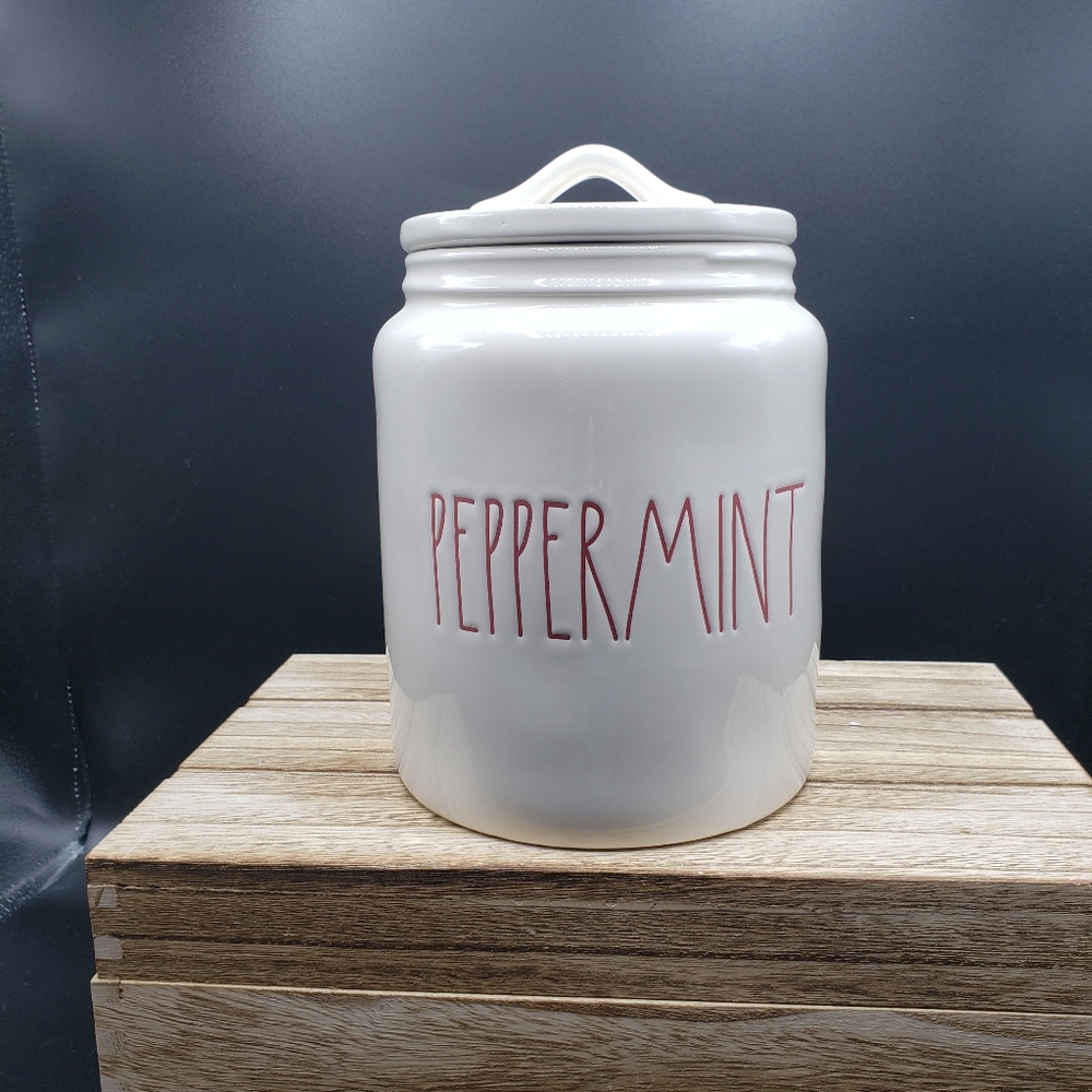 Rae Dunn PEPPERMINT canister